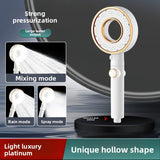 1pc, Cabezal de Ducha de Alta Presión con Tres Modos - Ahorro de Agua, Rociador Manual Ajustable, 5 Modos para una Experiencia Mejorada, Montaje en Pared, Diseño Redondo, Accesorio Moderno para Baño | Duradero y Resistente