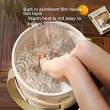 1 pieza, bañera portátil plegable para pies, aislada con asas reforzadas, sin fragancia, uso múltiple, bolsa de baño para pies, cubo plegable con asas, bañera de spa para pies para viajes, acampar, lavado al aire libre.