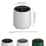 Soporte Giratorio de 360° para Cuchillos y Utensilios - Elegante Estantería de Cocina Blanca con Mangos de Madera, Diseño de Múltiples Compartimentos para Palillos, Cuchillos y Más - Plástico Duradero, Organizador de Encimera que Ahorra Espacio