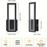 Luz de Pared LED Moderna - Blanco Cálido 3000K, Lámpara Interior de Acrílico Negro para Dormitorio, Sala de Estar, Pasillo y Escaleras