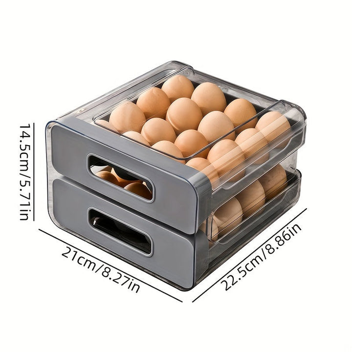 1 ud., Estante para Huevos de Gran Capacidad para Refrigerador, Caja de Almacenamiento de 32 Huevos Frescos, Adecuado para Refrigerador, Contenedor de Almacenamiento de Huevos, Bandeja de Plástico Transparente para Huevos