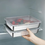 Juego de 3/4 Piezas de Recipientes para Almacenamiento de Alimentos de Acero Inoxidable con Sello Antifugas - Apto para Microondas y Refrigerador | Libre de BPA e Irrompible | Contenedores Multiusos con Tapa Abatible para Cocina, Despensa u Oficina
