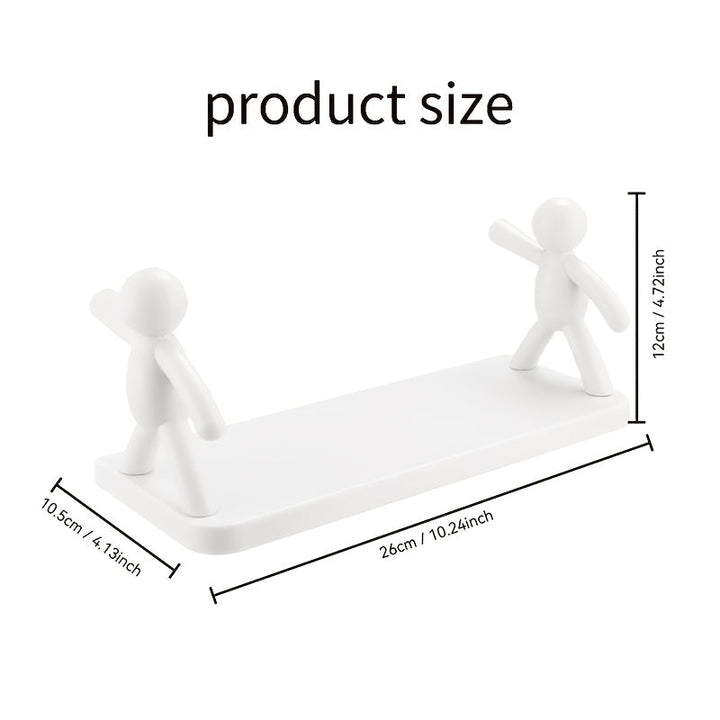 2/3/4/6 piezas, linda estantería de almacenamiento para pared para hombres pequeños de color blanco/gris - sin taladrar, instalación fácil, fuerte y duradera, muy adecuada para la organización del baño y la cocina, almacenamiento de cosméticos, decoració