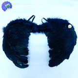 Alas Ángel Medianas Negro Accesorio Disfraz Halloween Niños AF-482