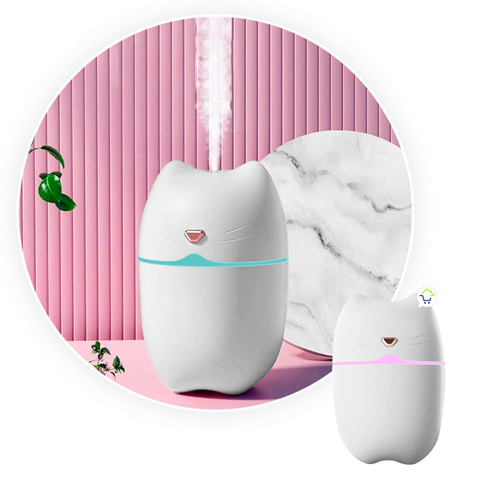 Mini Humidificador USB Gato Luz LED Difusor A6