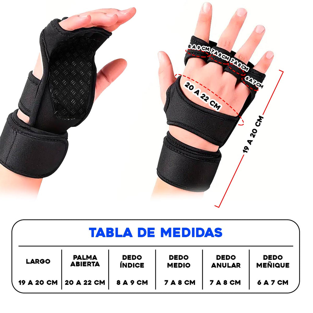 Guantes Calleras Unisex Muñequeras Gimnasio Pesas Gcunx