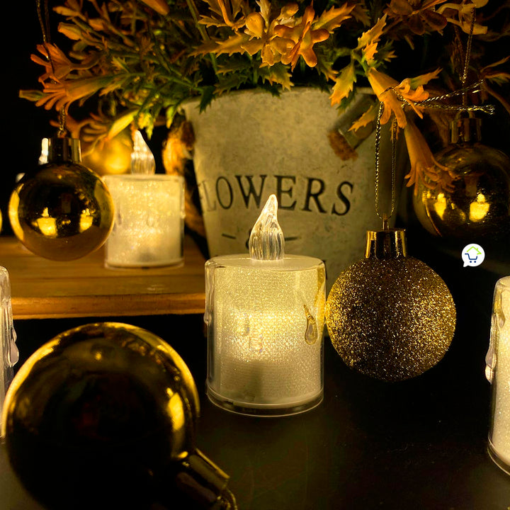 Velas Led X24 Efecto Cristal Decoración Hogar 🕯️ SLT20501