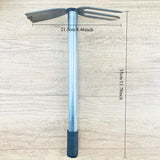 1 pieza de pala y rastrillo de doble propósito con mango de acero duradero - Herramienta de jardinería ergonómica para palas y rastrillos eficientes, ideal para plantar flores, mantenimiento de jardines | Rastrillo de metal resistente | Diseño ergonómico