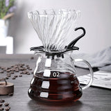 Juego de 2 filtros de café de vidrio artesanales, con jarra resistente al calor y mango cómodo, diseño con patrones para café de calidad de barista, ideal para Navidad, Día del Padre y Día de la Madre