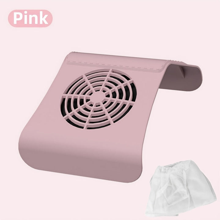 Colector de polvo de uñas silencioso para manicura y pedicura - Filtro reutilizable, 20000 RPM, 110V, 2 cepillos, 3 modos (vibración/masaje/limpieza profunda), uso en salón de casa, incluye 2 bolsas de eliminación de polvo, accesorio de pedicura, diseño