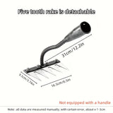 1pc Rastrillo Manual de Alta Resistencia con Cabeza Intercambiable - Construcción Robusta para Cuidado del Jardín, Nivelación de Suelo y Deshierbe - Ideal para Uso Doméstico, Profesional y Agrícola - Herramienta Portátil de Jardinería, Rastrillo para Hoj