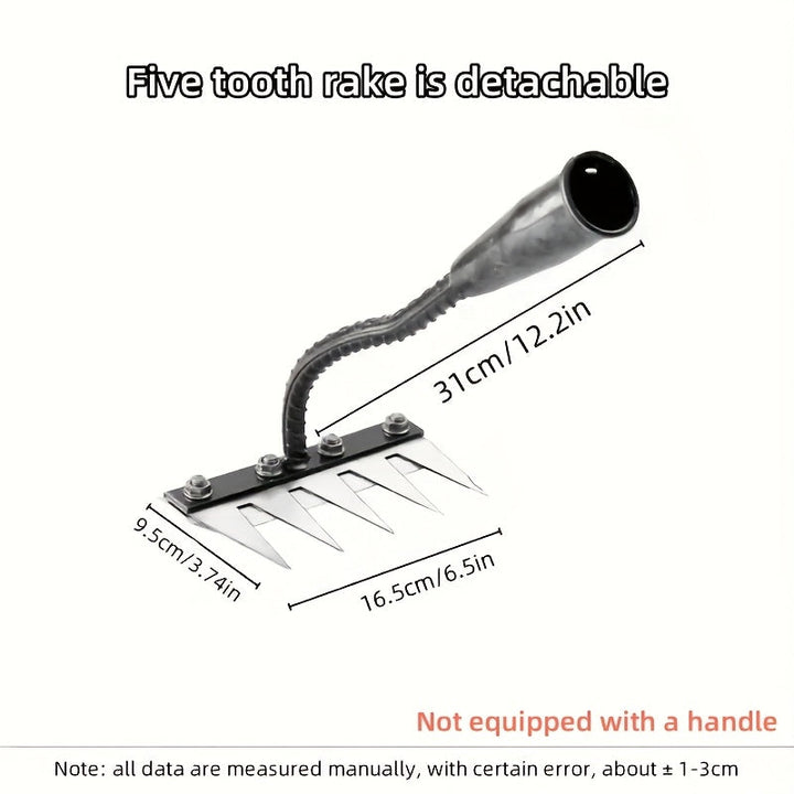 1pc Rastrillo Manual de Alta Resistencia con Cabeza Intercambiable - Construcción Robusta para Cuidado del Jardín, Nivelación de Suelo y Deshierbe - Ideal para Uso Doméstico, Profesional y Agrícola - Herramienta Portátil de Jardinería, Rastrillo para Hoj