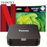 TX1 Smart Network TV Box con Procesador de 4 Núcleos, Ultra HD 4K@60Hz, Android 10.0, WiFi6 Dual-Band, 1GB+8GB RAM, Baja Latencia, Soporte Multilingüe – Centro de Entretenimiento en Casa