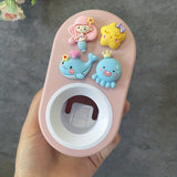 1 Exprimidor Automático De Pasta De Dientes, Soporte De Pasta De Dientes De Dibujos Animados Lindo 3D, Exprimidor De Pasta De Dientes Sin Perforación Para Colgar En La Pared, Adecuado Para Baño, Accesorios De Baño