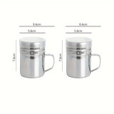 Tarro de Condimentos de Acero Inoxidable con Asa - Contenedor Duradero para Especias de BBQ, Recipiente para Polvo de Pimienta y Sésamo con Tapa, Ideal para Uso en Casa, Restaurante, Café, Contenedor de Especias para BBQ|Utensilios de Cocina Modernos|Dis