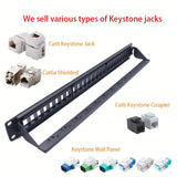 Panel de Conexión Keystone 1U de 24 Puertos, Montaje en Rack Metálico de 19 Pulgadas, Espesor Aumentado de 1.5mm, Tomas Keystone Cat6/Cat6a/Cat7 (Vendidas por Separado), Barra de Gestión de Cables Incluida,