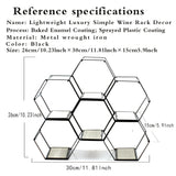 1pc Elegante Estante de Vino de Metal Negro - Artesanal, Diseño Moderno Minimalista con Acabado Elegante | Capacidad para 3 Botellas para Uso Doméstico y Comercial | Ideal para Cocina, Sala de Estar, Decoración de Comedor, Regalos para Amantes del Vino