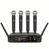 Sistema de micrófonos NXG, incluye 4 micrófonos de mano, ideal para presentaciones en escenarios, demostraciones en conferencias, karaoke en casa y bodas