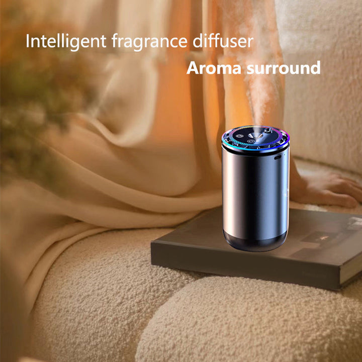 Máquina de Aromaterapia Inteligente, con Tres Modos, Sensor Táctil, Anillo Luminoso LED Colorido, Batería de Litio Recargable, Carga USB, Fuente de Aceite Esencial/Fragancia de Perfume, Incluye Juego de 1/3 Botellas de Perfume, Adecuado para Hogar, Ofici