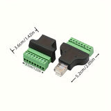 1 Par RJ45 a bloque terminal de tornillo de 8 pines Conector macho hembra Ethernet RJ45 Macho hembra a 8 pines Bloque terminal de tornillo Adaptador de red para CCTV DVR