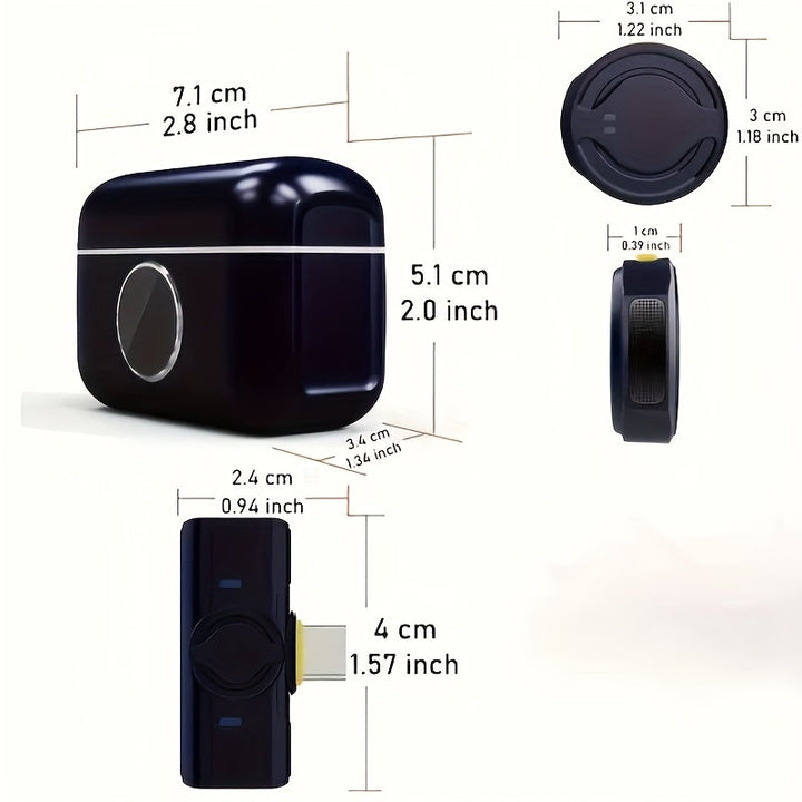 Micrófono de cuello inalámbrico profesional con estuche de carga, micrófono inalámbrico miniatura con cancelación de ruido, 4 modos de selección, 60 horas de vida de batería adecuado para entrevistas, vlogs en vivo, medios