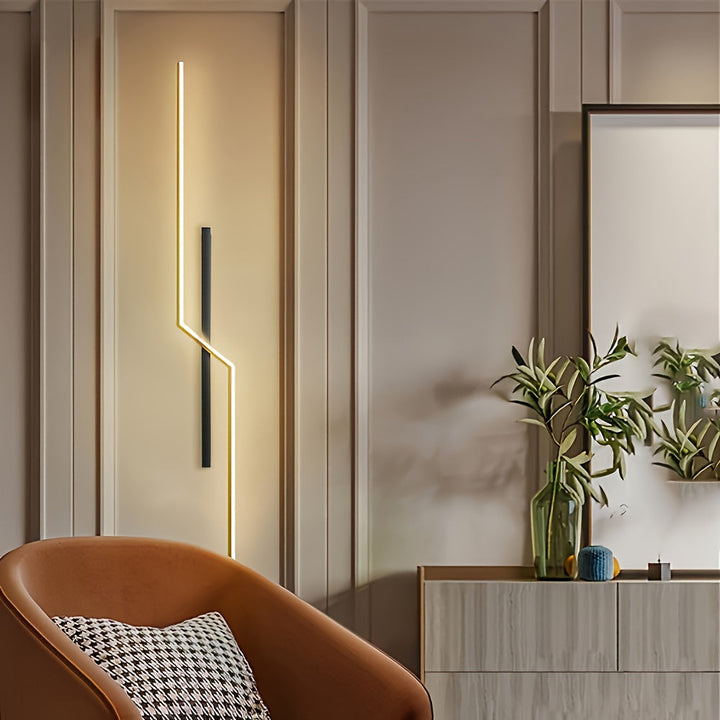 1 pieza de Aplique Línea LED Ultrafino con Pantalla de Acrílico - Luz de Pared Metálica Moderna para Hogar y Espacios Comerciales, Diseño de Brillo Cálido para Sala de Estar, Dormitorio, Hotel, Restaurante o Café, 85V-265V, Iluminación de Habitaciones de