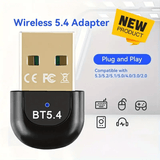 Adaptador sin varillas USB 5.4 sin Controladores, Transceptor para Computadora de Escritorio y Audífonos, Compatible con Conexión Simultánea de 7 Dispositivos, Plug-and-Play