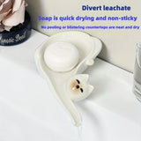 Adorable jabonera de cerámica con forma de gato, ideal para baños y cocinas. Fácil de limpiar, mantiene los jabones secos. Regalo perfecto para Halloween, Navidad, Pascua y más