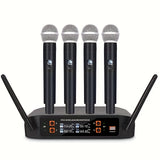 Sistema de micrófonos NXG, incluye 4 micrófonos de mano, ideal para presentaciones en escenarios, demostraciones en conferencias, karaoke en casa y bodas