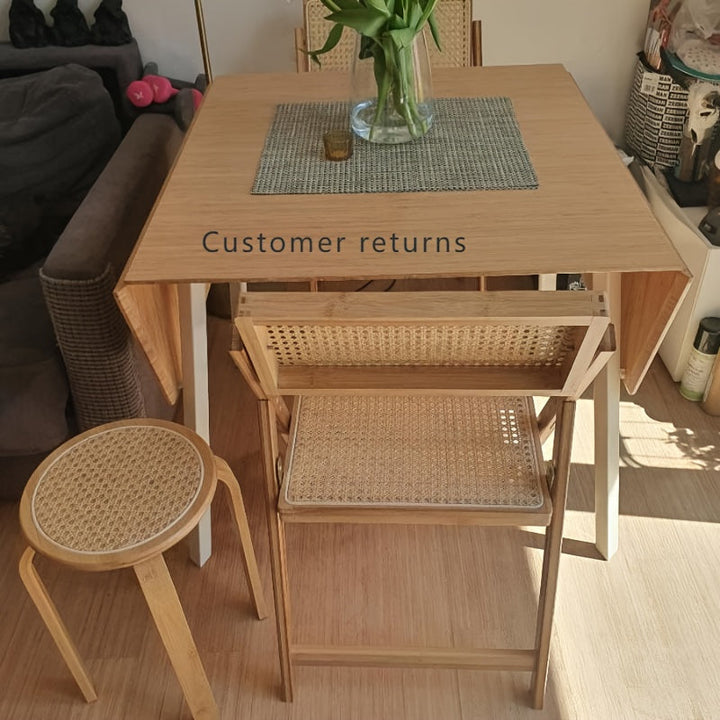 1pc Silla Plegable Roja con Respaldo de Ratán - Transpirable, Taburete de Madera Dura para Comedor y Oficina, Decoración del Hogar, Silla Plegable