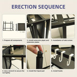 Estantería Metálica Extensible para Microondas, Estante Ajustable en Altura para Microondas/Tostadora, Soporte de Cocina para Utensilios