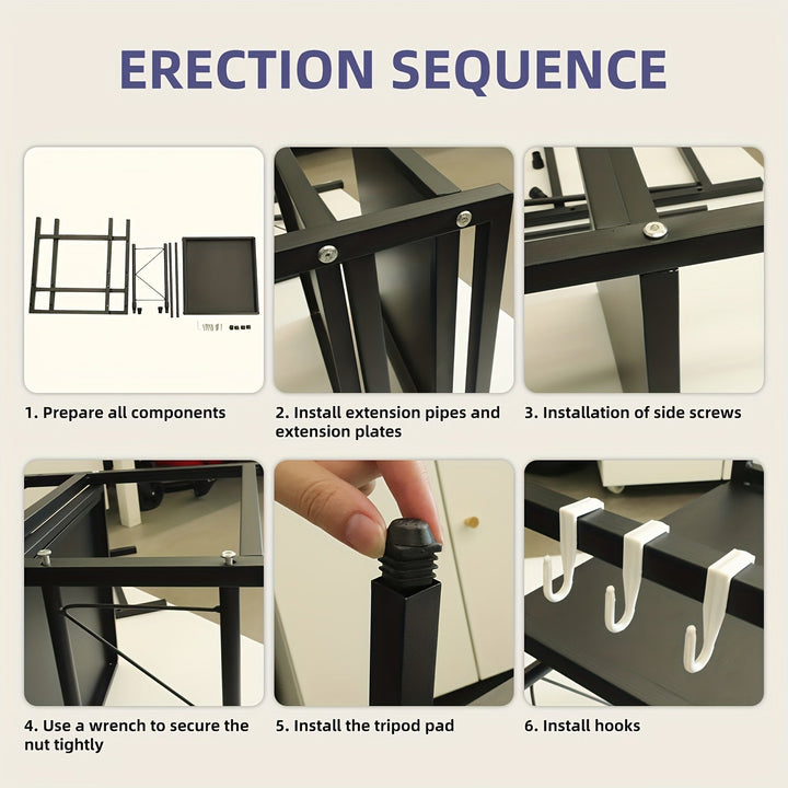 Estantería Metálica Extensible para Microondas, Estante Ajustable en Altura para Microondas/Tostadora, Soporte de Cocina para Utensilios