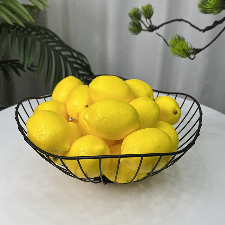 6/12pcs, Limón Artificial 3inch, Simulación Limón Amarillo Artificial Limón Falso, Simulación Fruta Decoración de Tienda, Decoración de Frutas y Verduras, Adorno de Plato de Frutas, Decoración de Cocina Restaurante Mesa Armario Fiesta