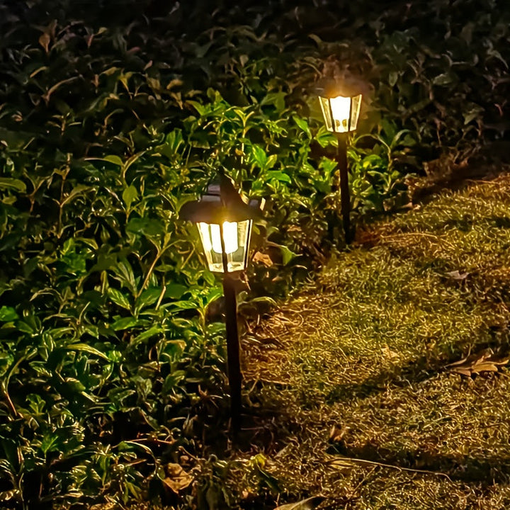 Luces solares para exteriores, luces solares LED para paisajes con canales brillantes, luces solares para jardines, adecuadas para carreteras, patios, césped y caminos.