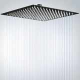 Rociador de Ducha Cuadrado de Acero Inoxidable con Filtro para Agua Dura - Montaje en Techo Mate, Tamaños 20.32/25.4/30.48 cm, Sin Necesidad de Electricidad para Baño de RV y Actualización Moderna