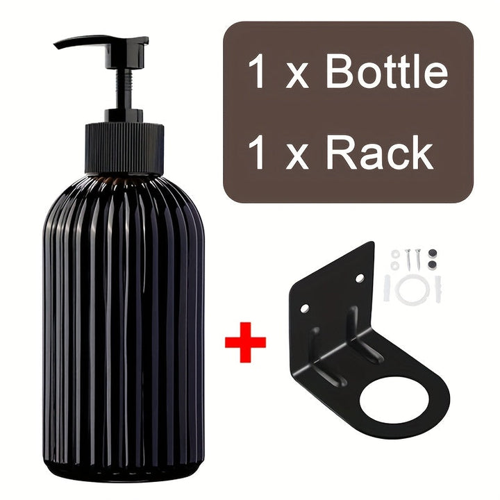 2 botellas de plástico vacías con bomba dispensadora, 500 ml, para jabón de manos y platos, champú y acondicionador, uso múltiple para jabón líquido, gel de baño y ducha, color negro - Regalos para Ramadán, Eid al-Adha, Día del Padre, Navidad y Halloween