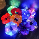 12 piezas de anillos de pelo de intestino grueso luminosos LED, adecuados para niñas y mujeres. Accesorios de luz nocturna de modo multicolor, adecuados para fiestas de carnaval.