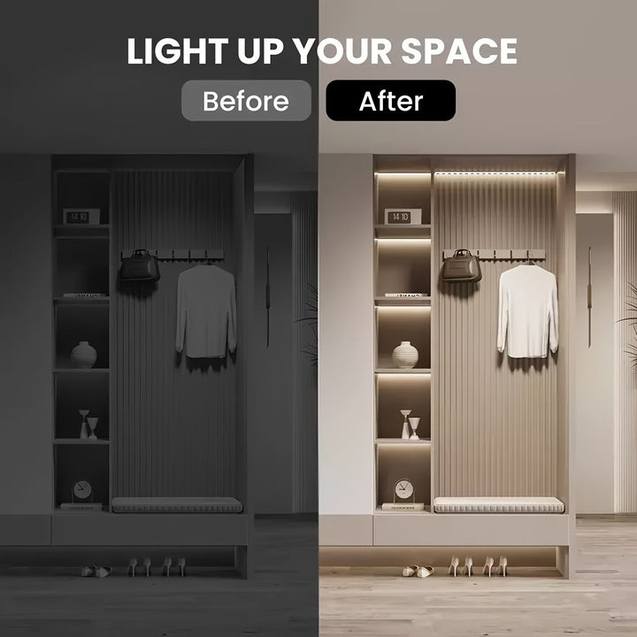 Tiras de Luz LED USB de Fácil Instalación - Alta Luminosidad, Cortables a Medida, Opciones de Blanco Cálido y Frío para Dormitorio, Cocina, Retroiluminación de TV, Flexibles, Adhesivas, Iluminación Nocturna, Decoración DIY