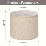 2-Unidades de Sombrillas de Lámpara de Lino Modernas Beige - Hechas a Mano, Encaje de Araña, No Necesita Electricidad ni Batería - Versátiles para Lámparas de Mesa, Lámparas de Piso y Candelabros - 30.48x20.32 cm