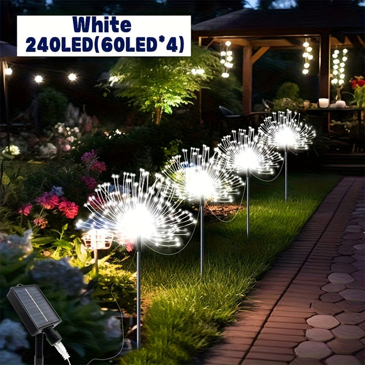 6 piezas/4 piezas - 360/240 luces solares LED para jardín, con 8 modos de iluminación, luces de cuerda para exteriores, luces decorativas solares DIY, adecuadas para centros comerciales, calles, patios, caminos, césped, fiestas y decoraciones de bodas (m