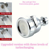 Cabeza de ducha mezcladora de 3 modos en acabado cromado, con 1 conector multifuncional - Pulverizador giratorio 360° para grifo, sin necesidad de electricidad, ideal para aireadores de cocina y baño, reemplazo de sistema de ducha | Construcción duradera