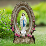 Luces Solares IP44, Decoración de Jardín con Virgen María en Resina para Patio Exterior, Césped y Paisajismo – Regalo Festivo