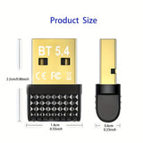 Receptor de dongle inalámbrico USB, adaptador de red inalámbrico mini USB5.4, compatible con computadora/auriculares/teclado/ratón/altavoz y otros dispositivos, Windows11/10/8.1, enchufa y juega, compatible con 5.3/5.1/5.0/4.2/4.1/4.0 y otras versiones d
