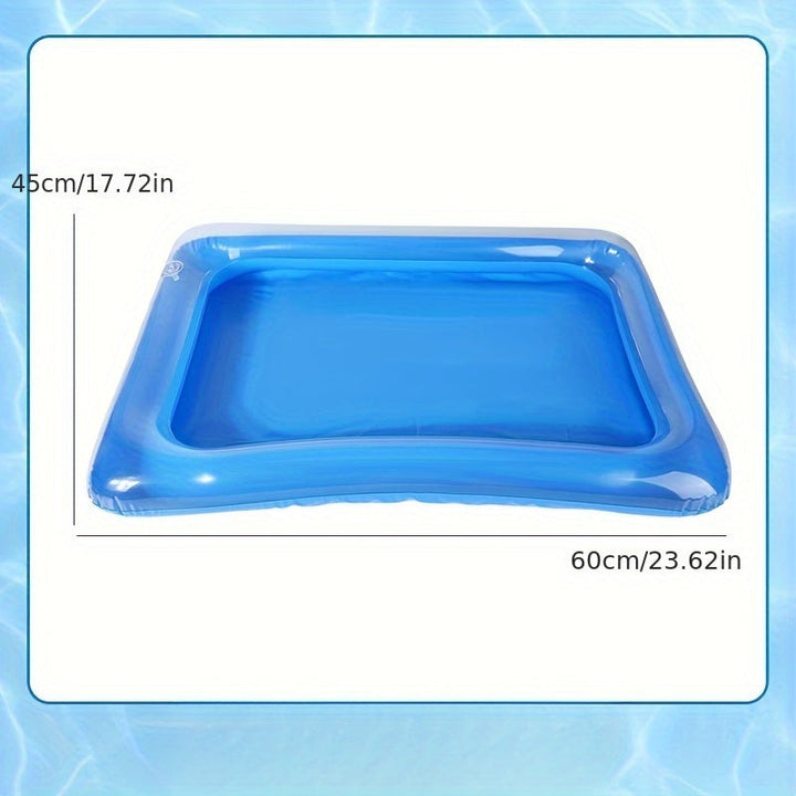 1/2 Piezas Bañera de Pies Inflable Cuadrada, Bañera Portátil para Pies, Escalón de Entrada a la Piscina y Kit de Limpieza y Pedicura