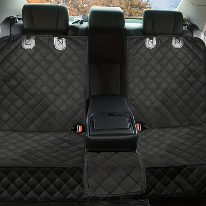 Cubierta de asiento de coche impermeable acolchada de lujo para perros, cubierta de asiento trasero para perros, cubierta protectora para asientos de banco largo, cubierta de asiento antideslizante adecuada para la mayoría de los coches, camiones y SUV c