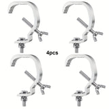 4piezas Ganchos de iluminación de escenario de aluminio y metal - Duraderos de 1.1 a 2 pulgadas de diámetro, no necesitan batería, fáciles de instalar para el montaje profesional de escenario, accesorios de iluminación de escenario | Acabado metálico ele