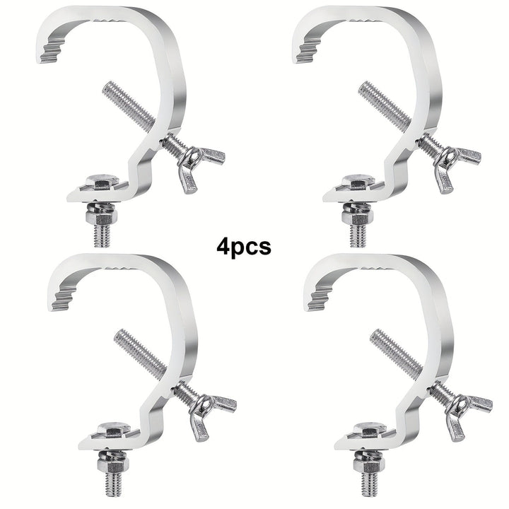 4piezas Ganchos de iluminación de escenario de aluminio y metal - Duraderos de 1.1 a 2 pulgadas de diámetro, no necesitan batería, fáciles de instalar para el montaje profesional de escenario, accesorios de iluminación de escenario | Acabado metálico ele