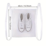 1pc Secador de Zapatos y Bolsa de Máquina de Lavar, Zapato, Ropa y Bolsa de Malla de Secado de Ropa con Cremallera y Asa, Fácil de Instalar, Reutilizable, Tejido de Tela, Forma Rectangular, Elástico Ajustable para la Mayoría de Puertas de Secadora, Bolsa