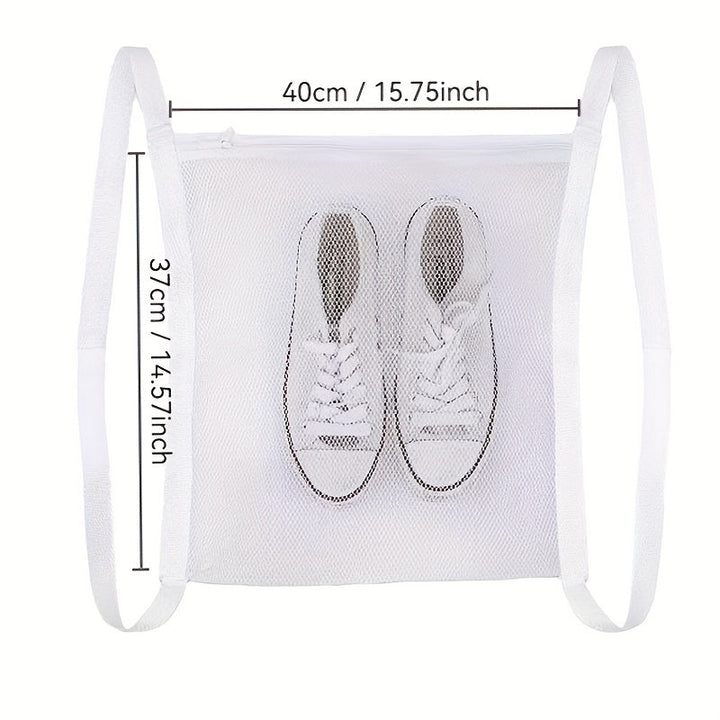 1pc Secador de Zapatos y Bolsa de Máquina de Lavar, Zapato, Ropa y Bolsa de Malla de Secado de Ropa con Cremallera y Asa, Fácil de Instalar, Reutilizable, Tejido de Tela, Forma Rectangular, Elástico Ajustable para la Mayoría de Puertas de Secadora, Bolsa