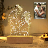 1pc Lámpara de foto 3D personalizada Lámpara de noche con retrato personalizado Cubo de luz con imagen grabada Marco de placa conmemorativa Regalos de cumpleaños para recordar Usando mis propias fotos para hombres y mujeres – Estilo moderno, alimentado p